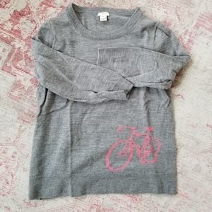 Cute Jcrew Marino Wool grey bicycle sweater